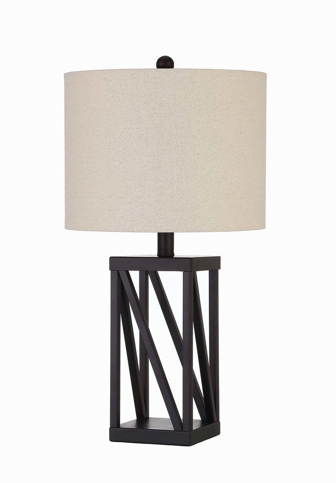 Transitional black table lamp by Coaster