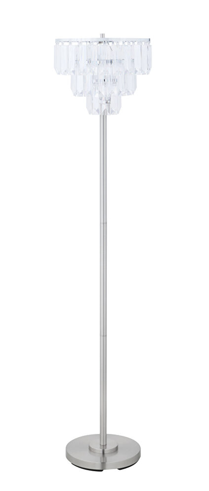 Metal and crystal construction floor lamp by Coaster