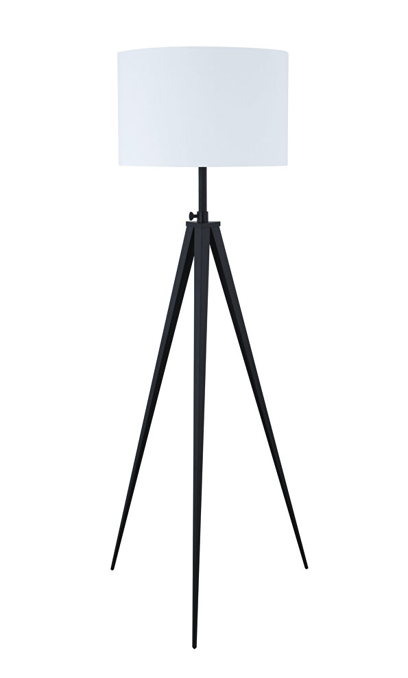 Metal and linen-like construction floor lamp by Coaster