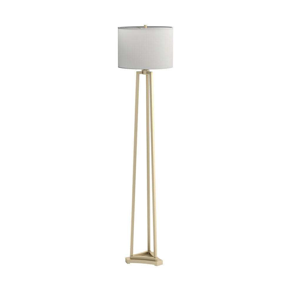 Metal base in a gold finish floor lamp by Coaster