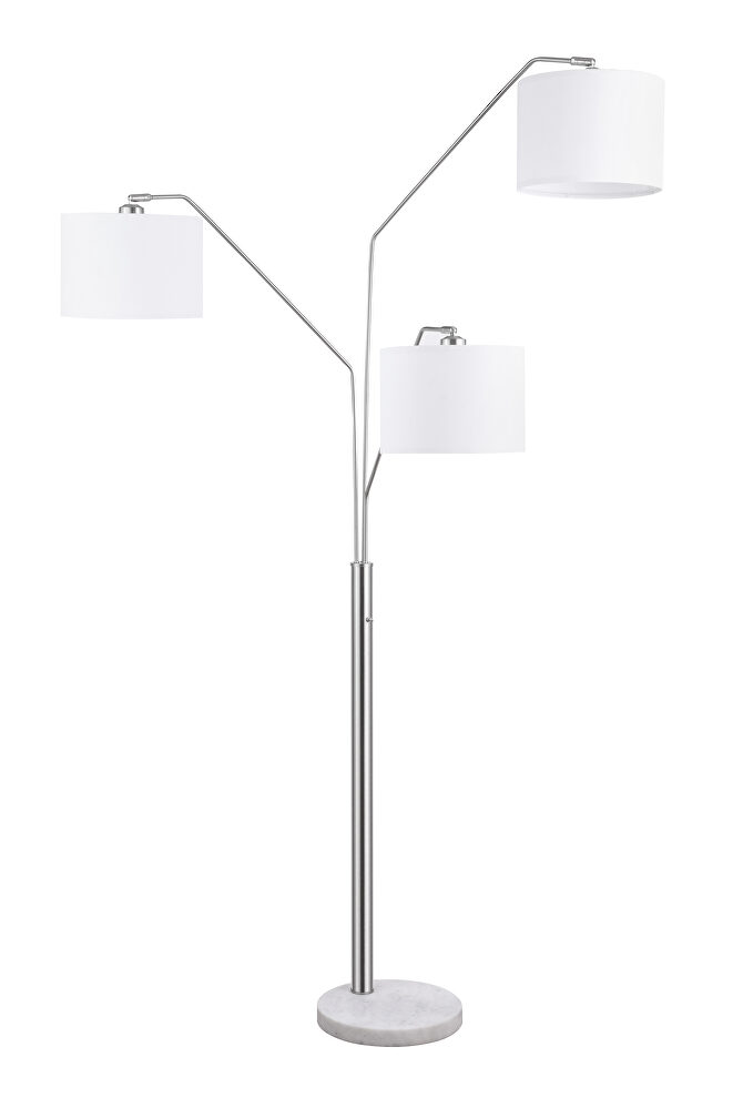 Elegant floor lamp with a trio of drum shades by Coaster
