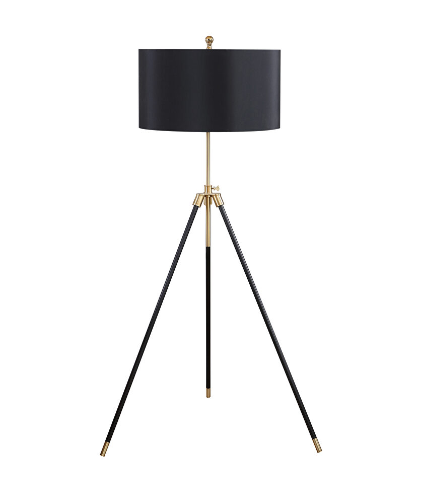 Black & gold base floor lamp by Coaster