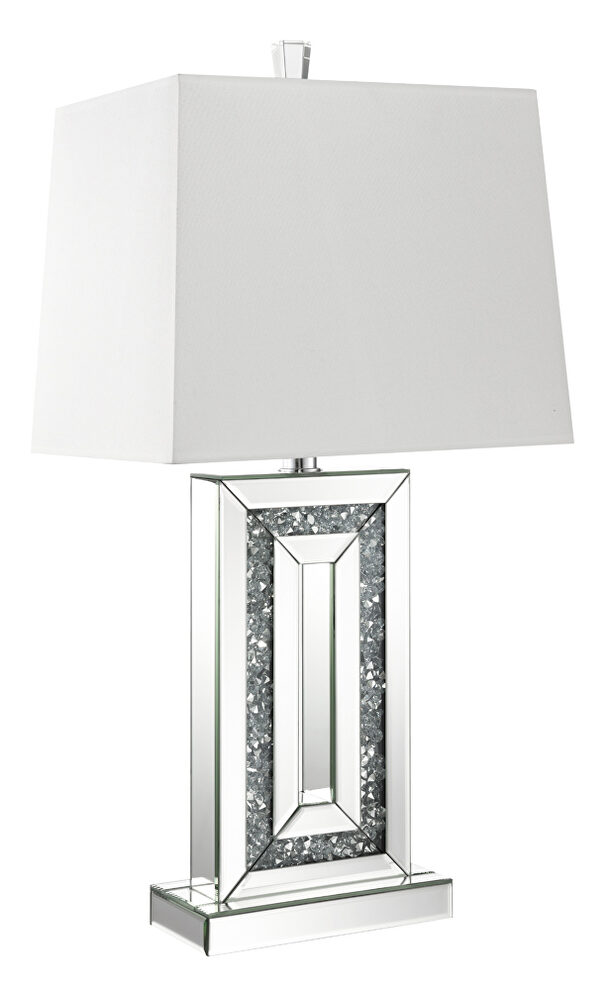 Table lamp with square shade white and mirror by Coaster