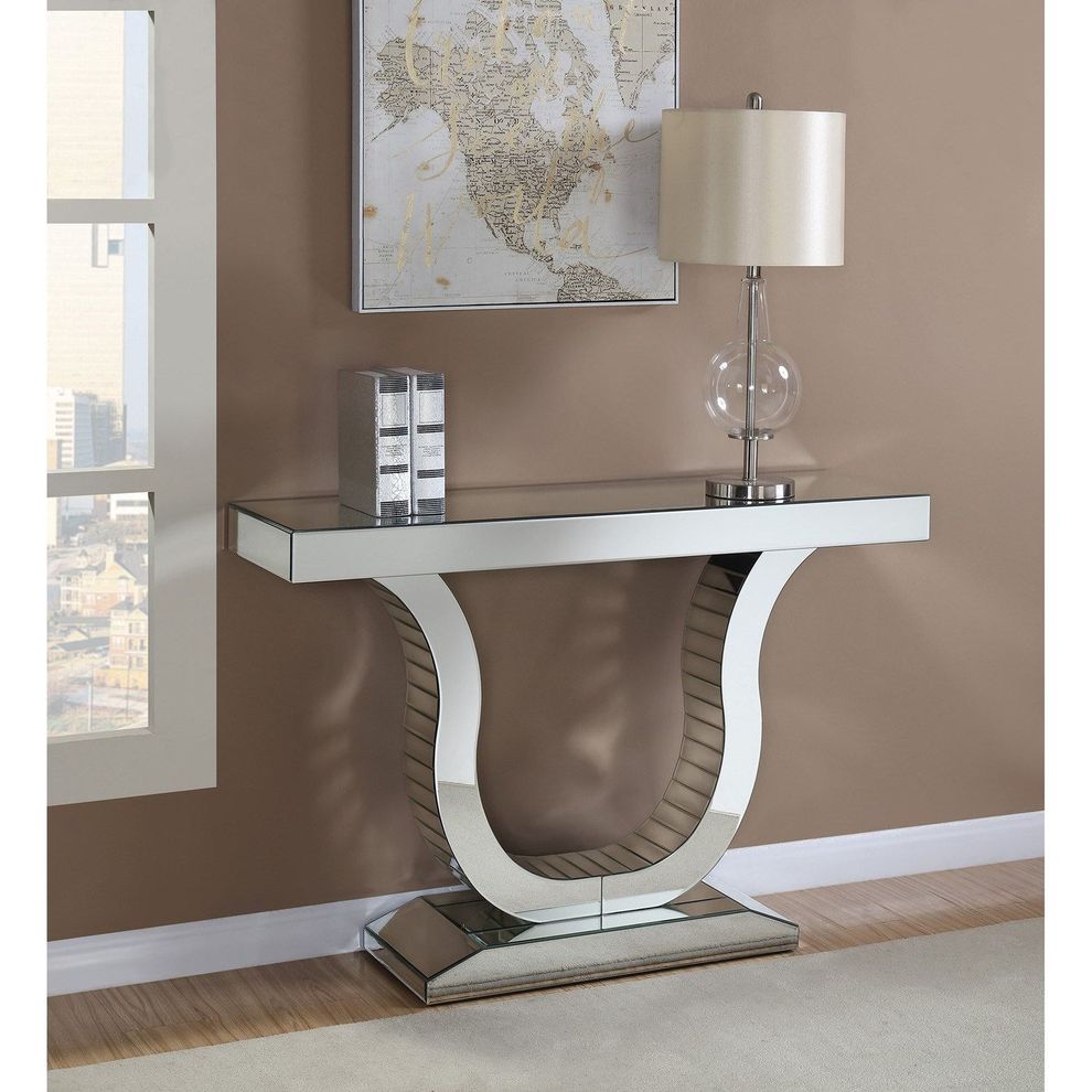 Glam style mirrored display/console table by Coaster