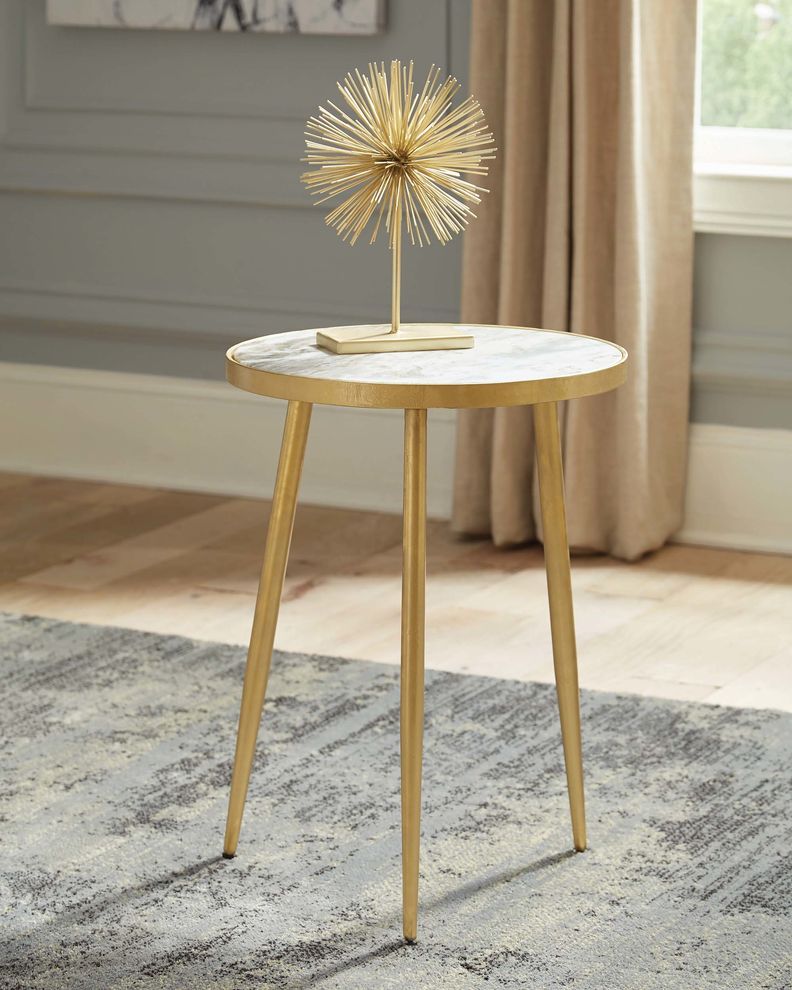 Modern marble and gold accent table by Coaster