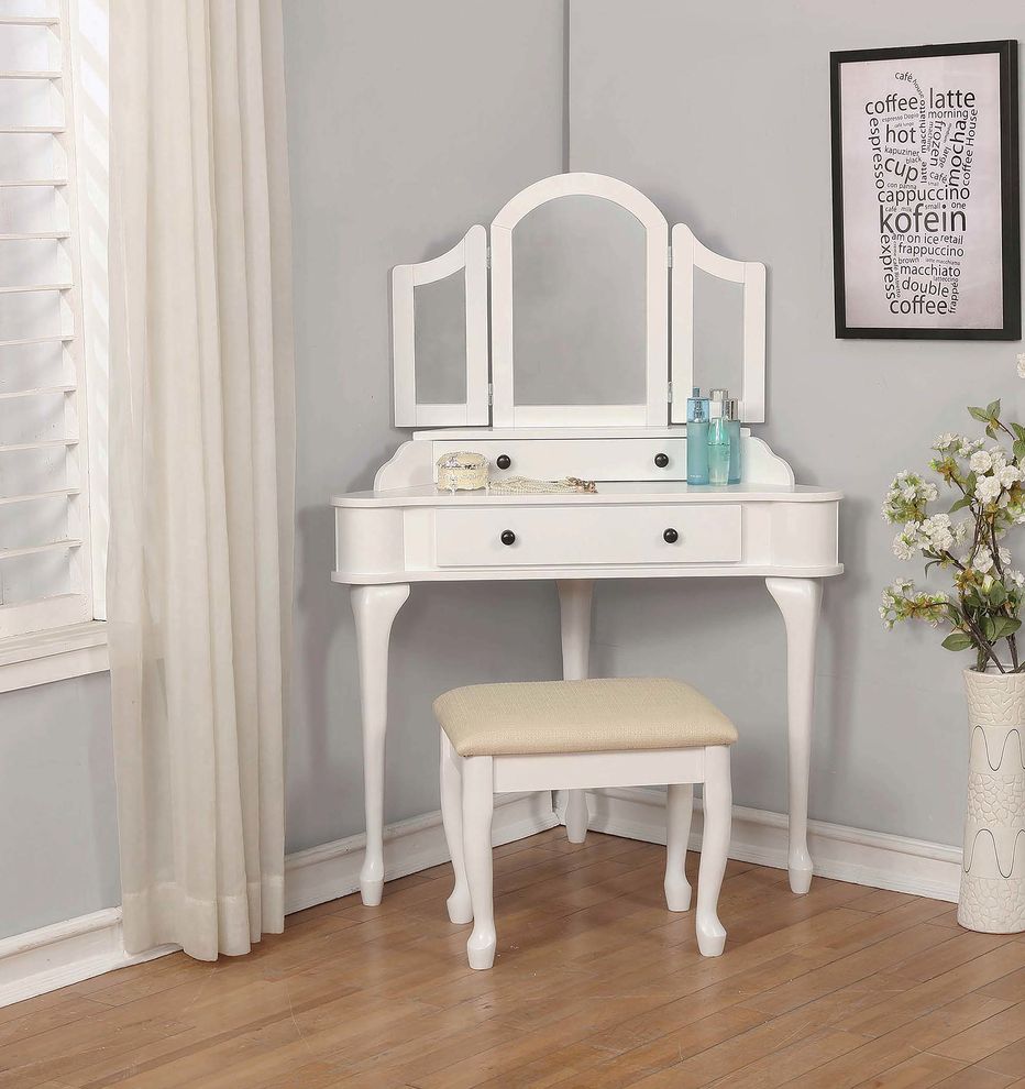 Transitional cream and white vanity set by Coaster