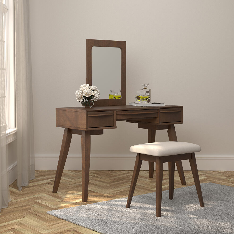 Mid-century modern style two-piece vanity set by Coaster