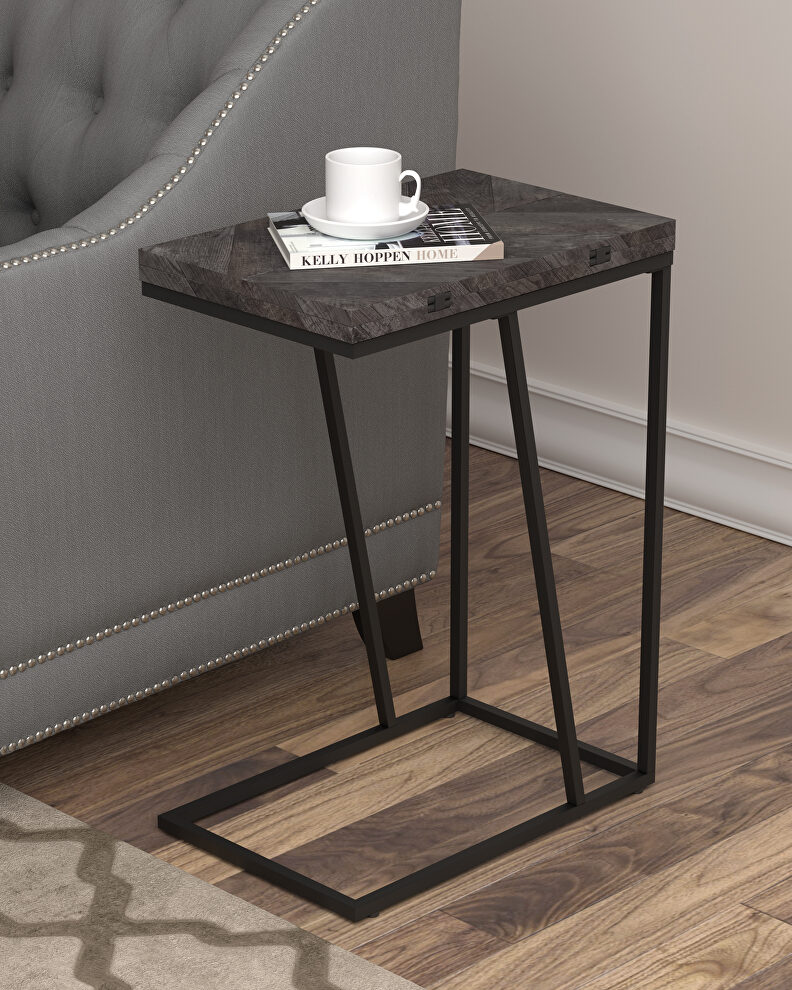 Rustic gray finish accent table by Coaster