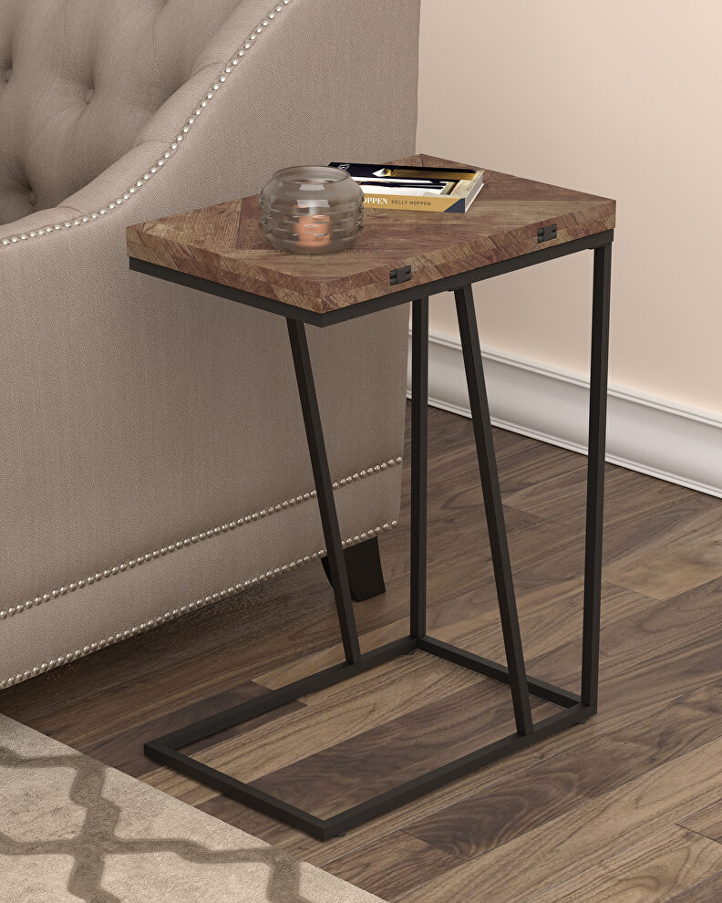 Rustic tobacco finish accent table by Coaster