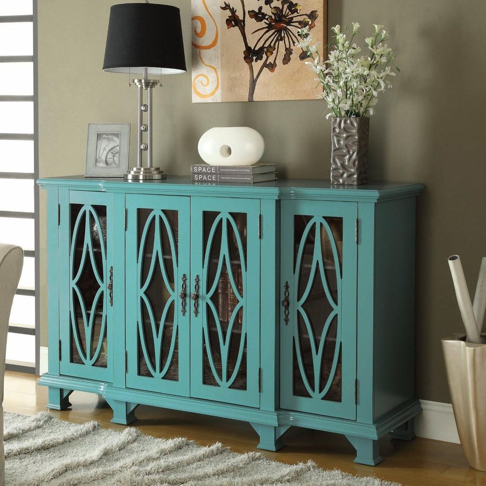 Classic teal blue color cabinet by Coaster