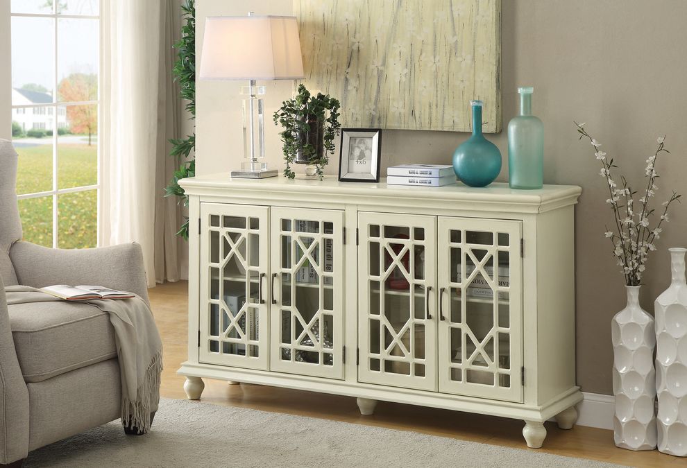 Traditional antique white accent cabinet by Coaster