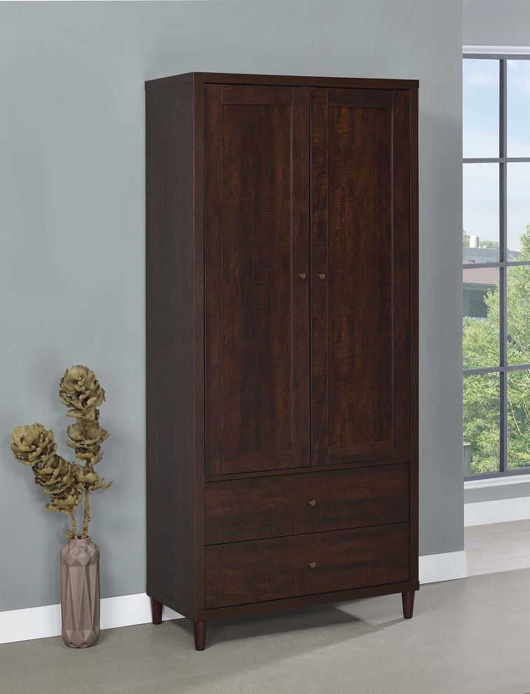 Transitional rustic tobacco accent cabinet by Coaster