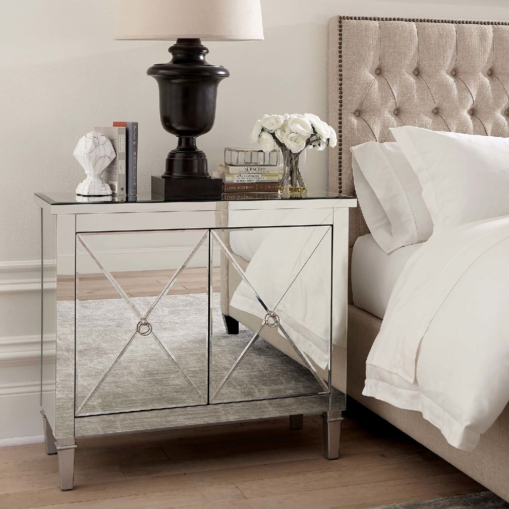 Contemporary mirrored accent cabinet by Coaster