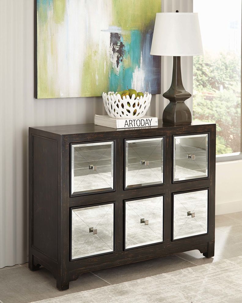 Transitional rustic brown accent cabinet by Coaster