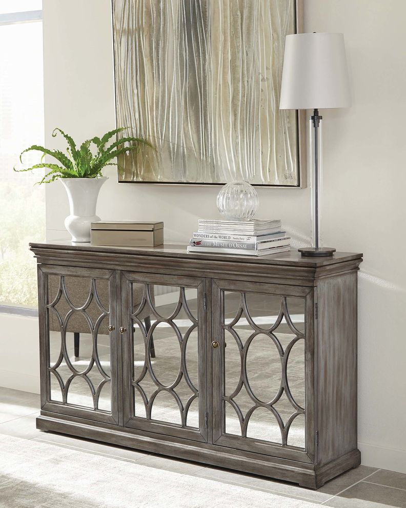 Transitional antique grey accent cabinet by Coaster