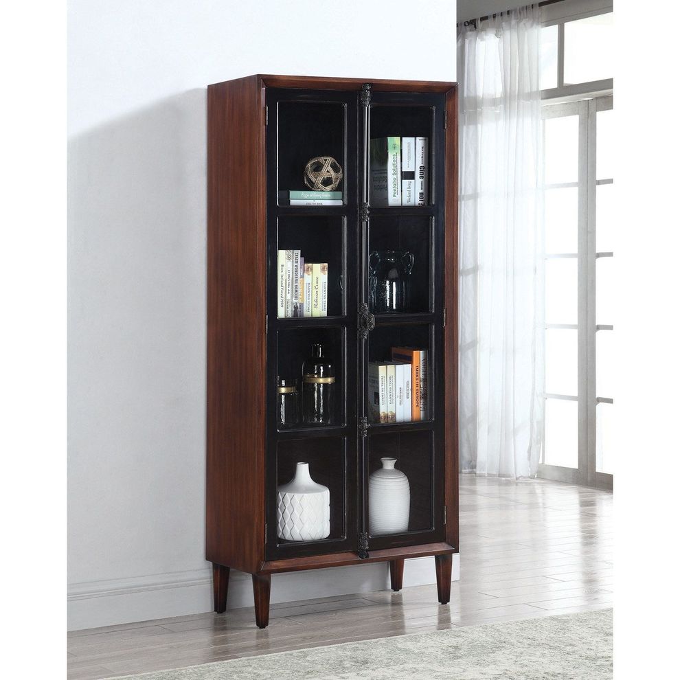 Rich brown/black accent cabinet by Coaster