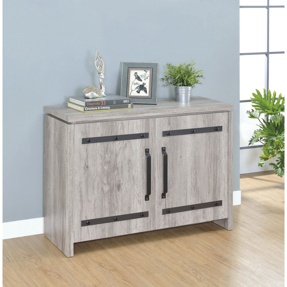 Gray driftwood rustic style accent cabinet by Coaster
