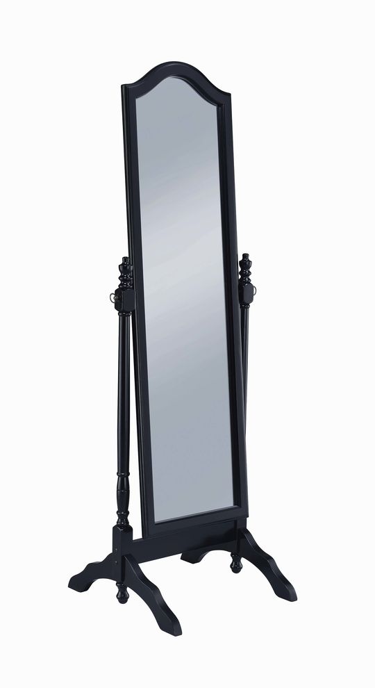 Transitional black cheval mirror by Coaster