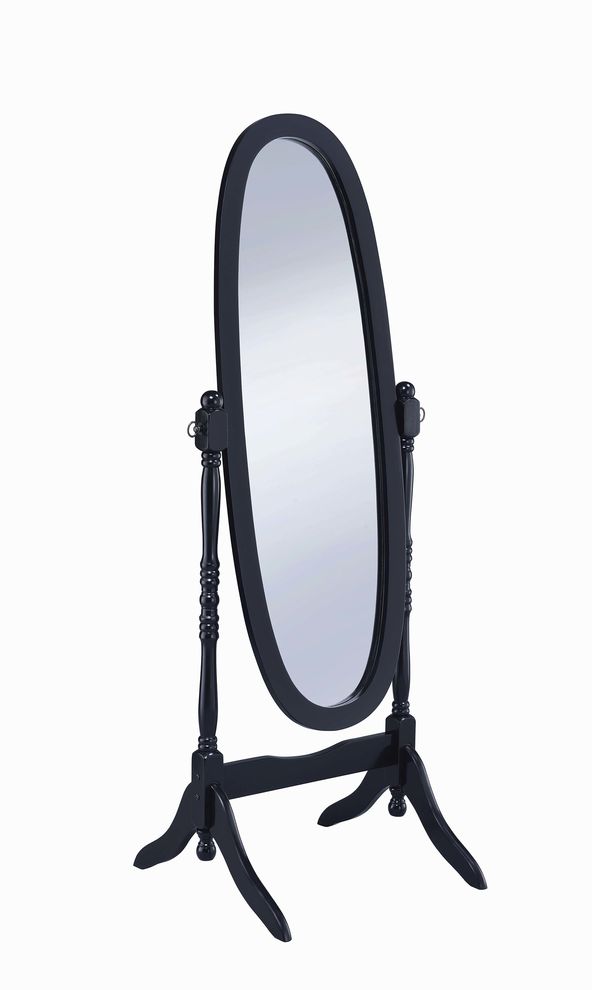 Transitional black cheval mirror by Coaster