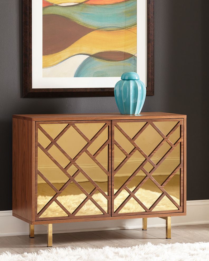 Contemporary walnut accent cabinet by Coaster