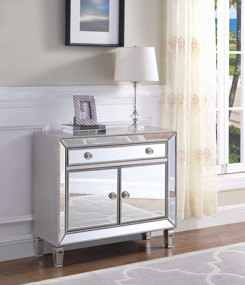 Contemporary silver accent cabinet by Coaster