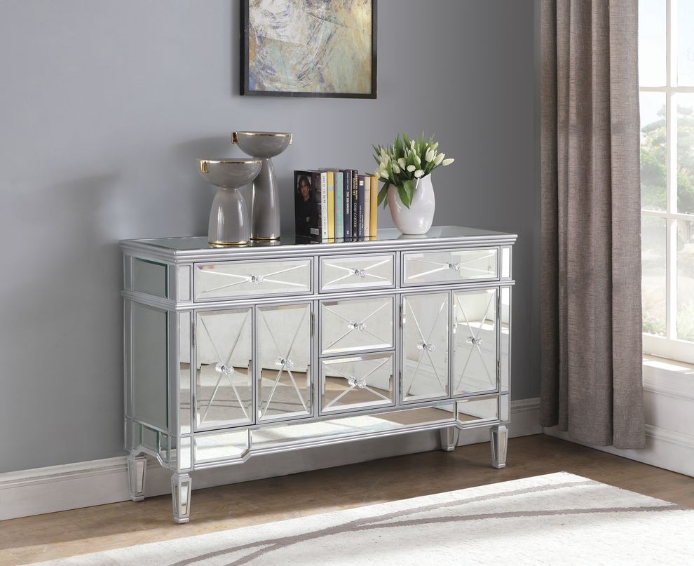 Mirrored accent cabinets with 4 doors / 5 drawers by Coaster