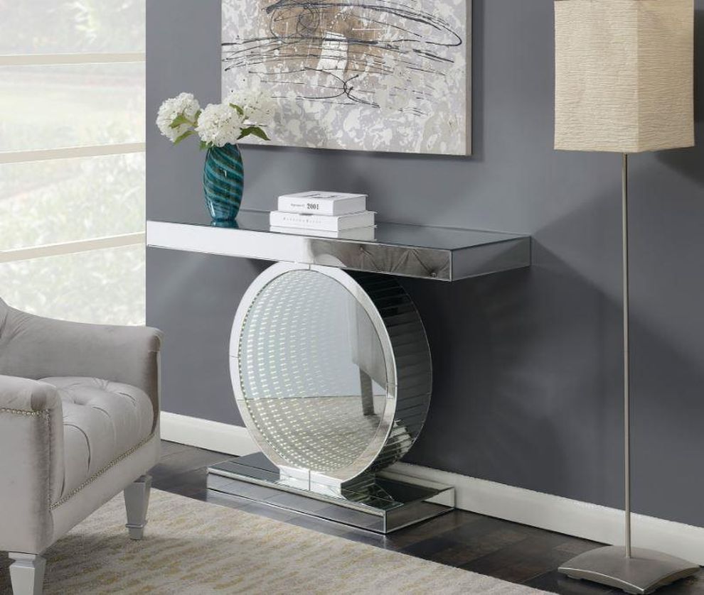 Contemporary silver console table by Coaster