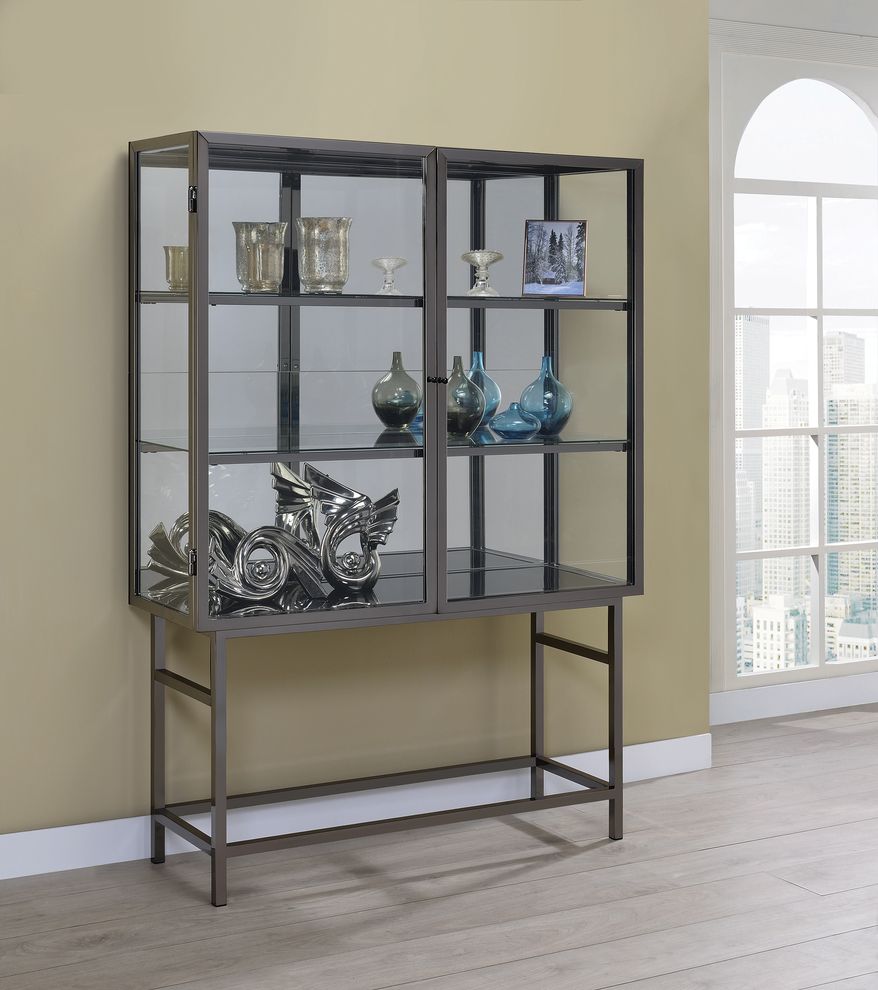 Curio cabinet w/ glass & led lightning by Coaster