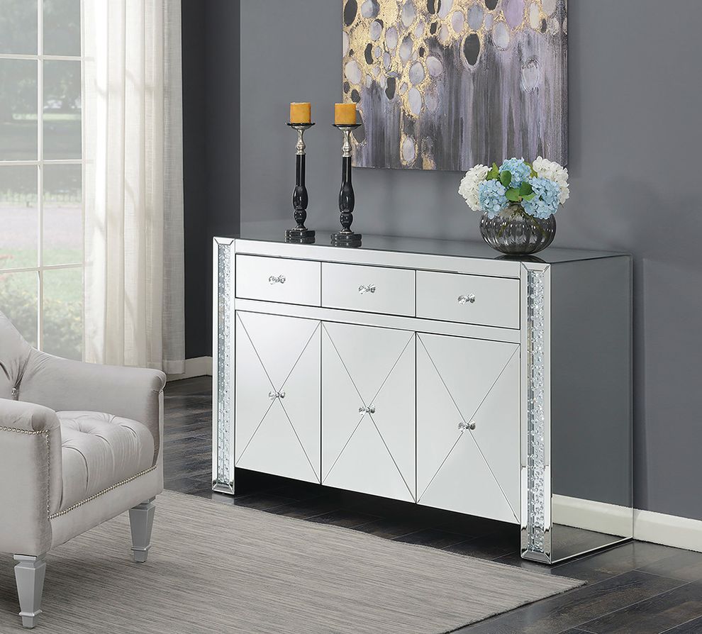 Contemporary silver and black cabinet by Coaster