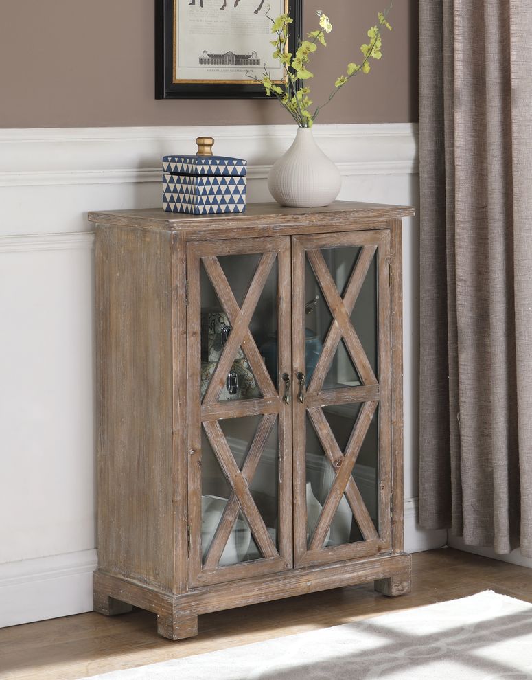 Antique brown 2 doors accent cabinet / display by Coaster