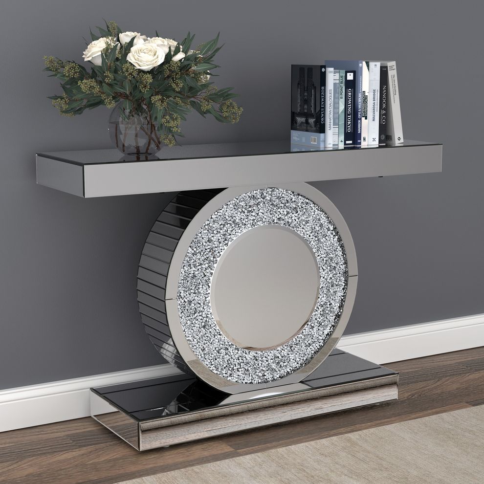 Console table / display in glam style mirrored finish by Coaster