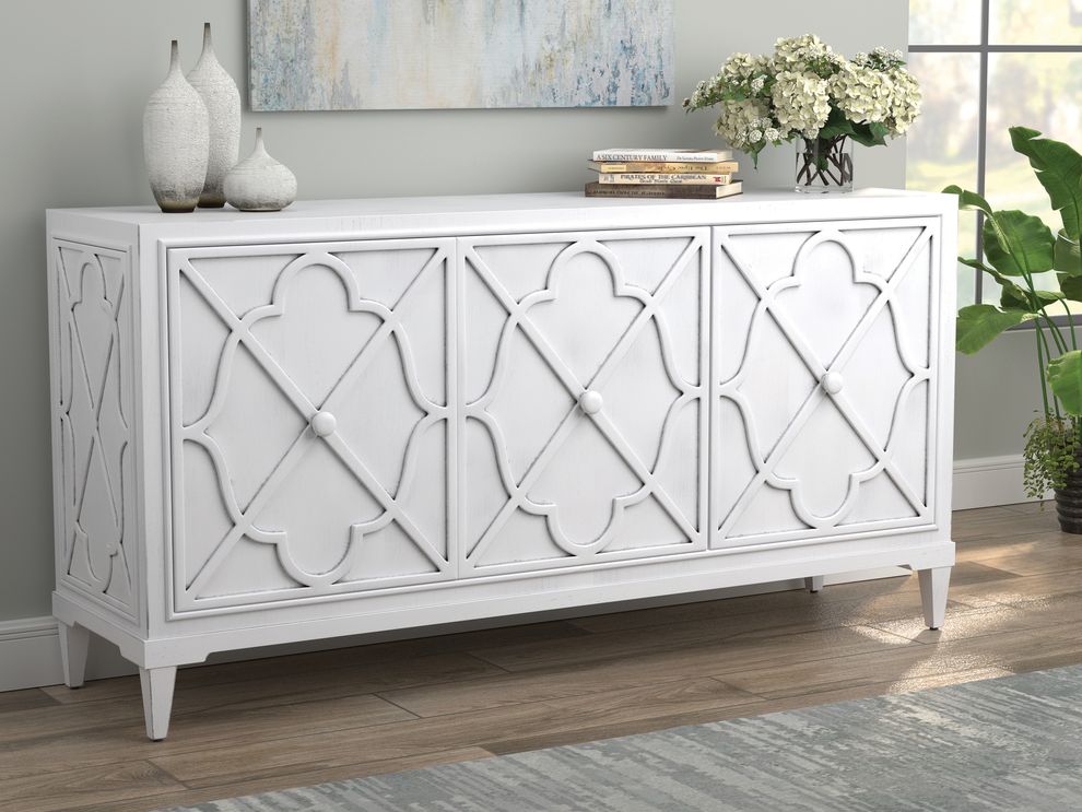 Stylish accent cabinet in antique white by Coaster