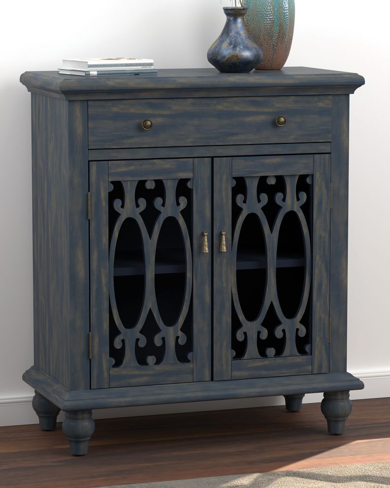 French style blue finish accent cabinet by Coaster