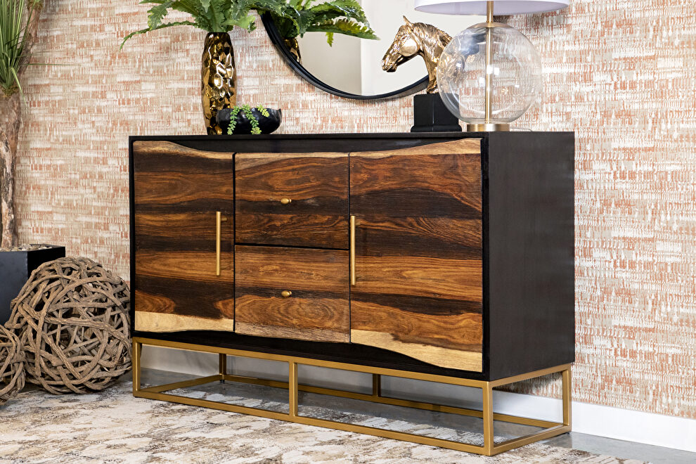 Beautifully constructed sheesham & acacia accent cabinet by Coaster