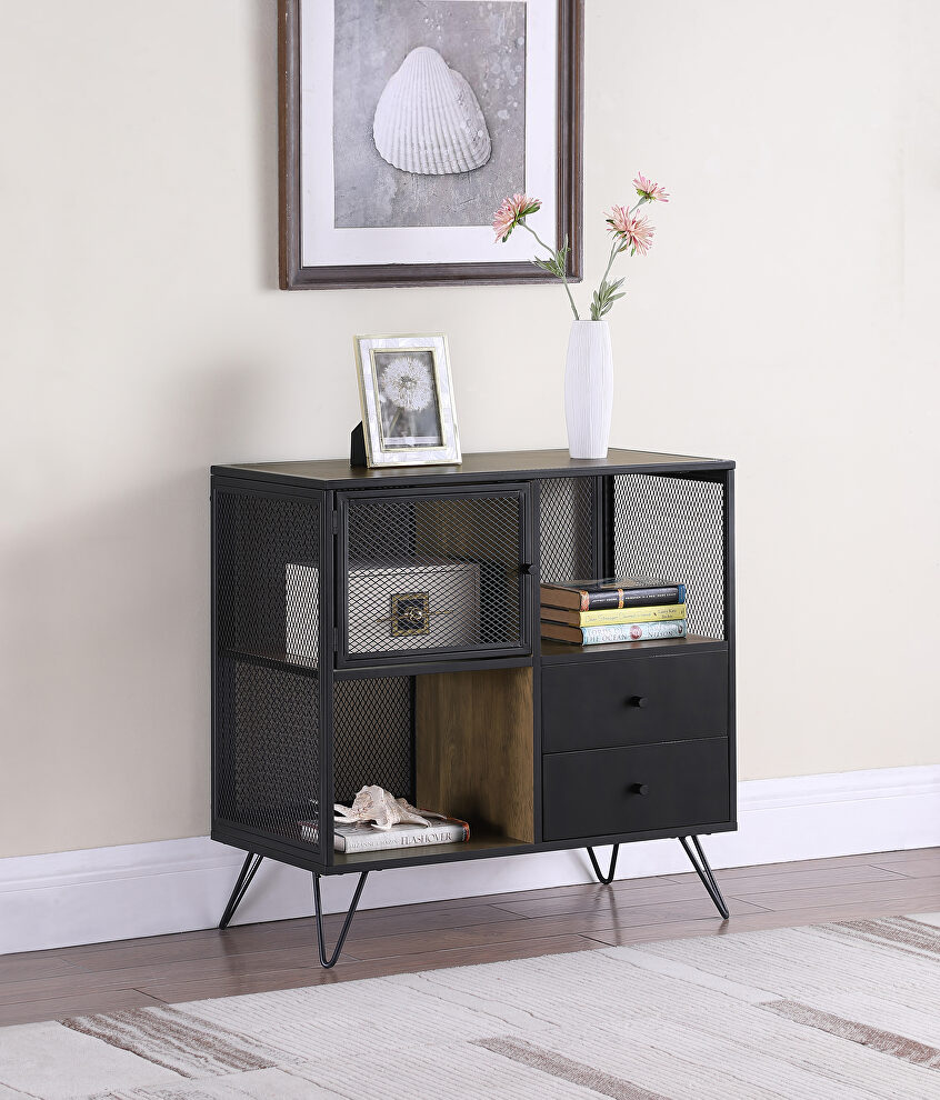 Industrial chic design accent cabinet by Coaster