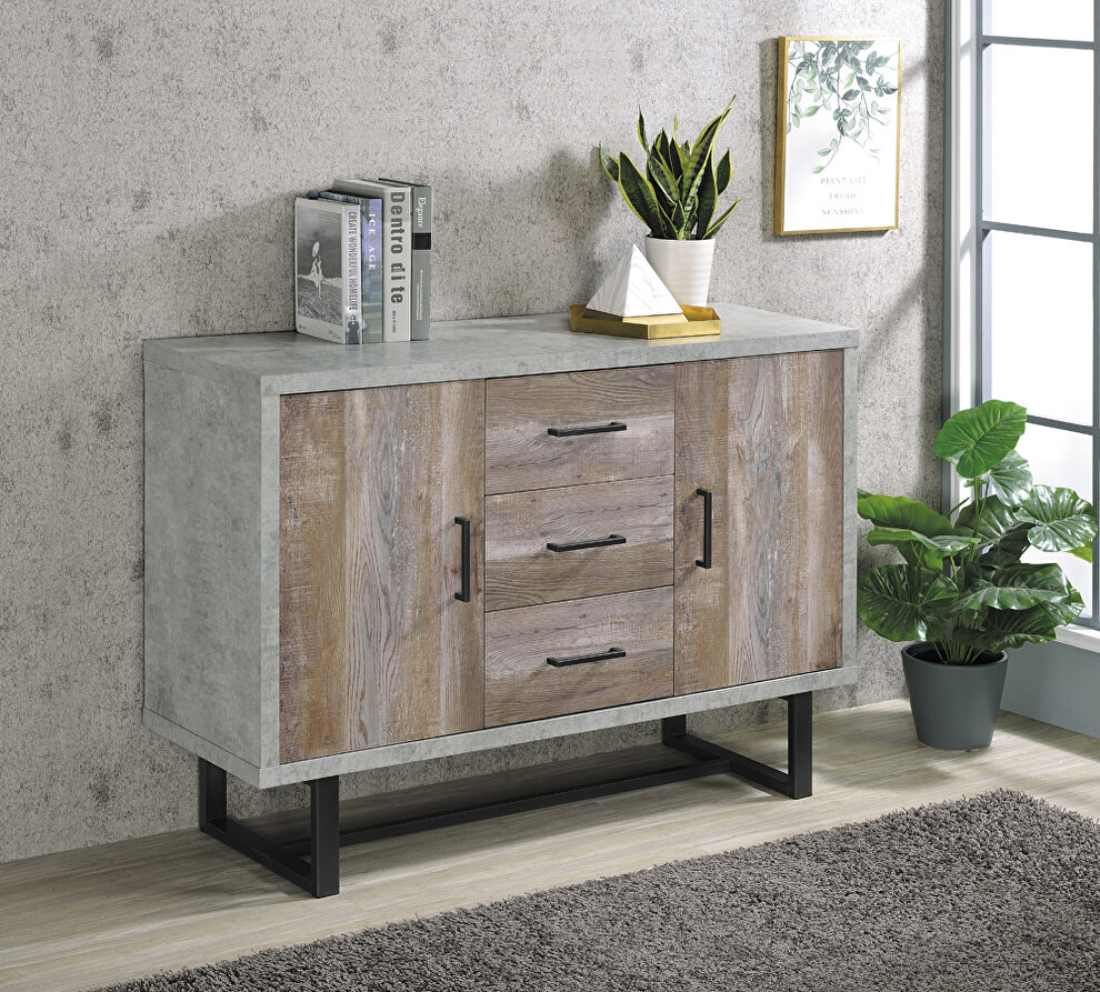 Weathered oak and cement finish 3-drawer accent cabinet by Coaster