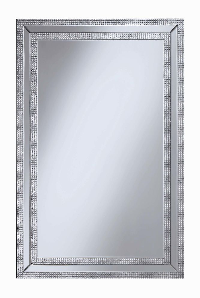 Contemporary silver wall mirror by Coaster