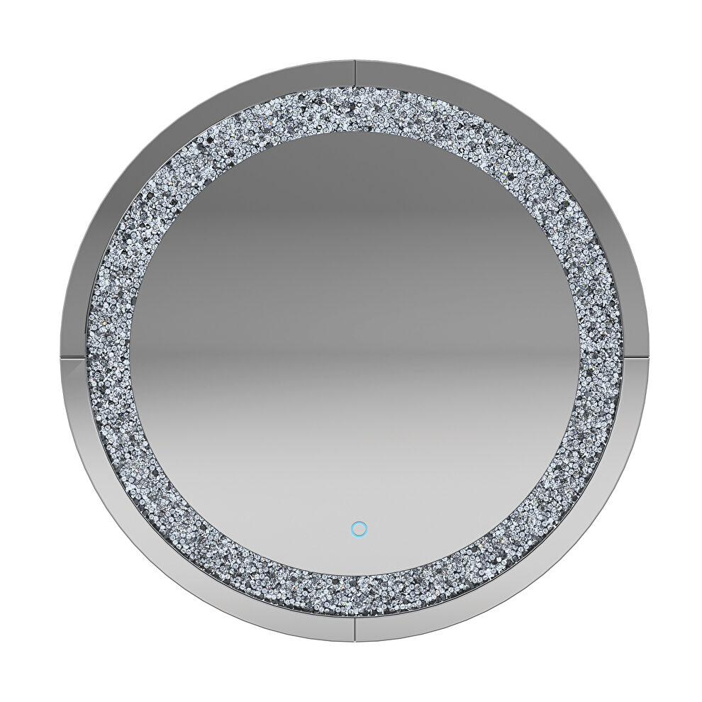 Silver finish wall mirror by Coaster