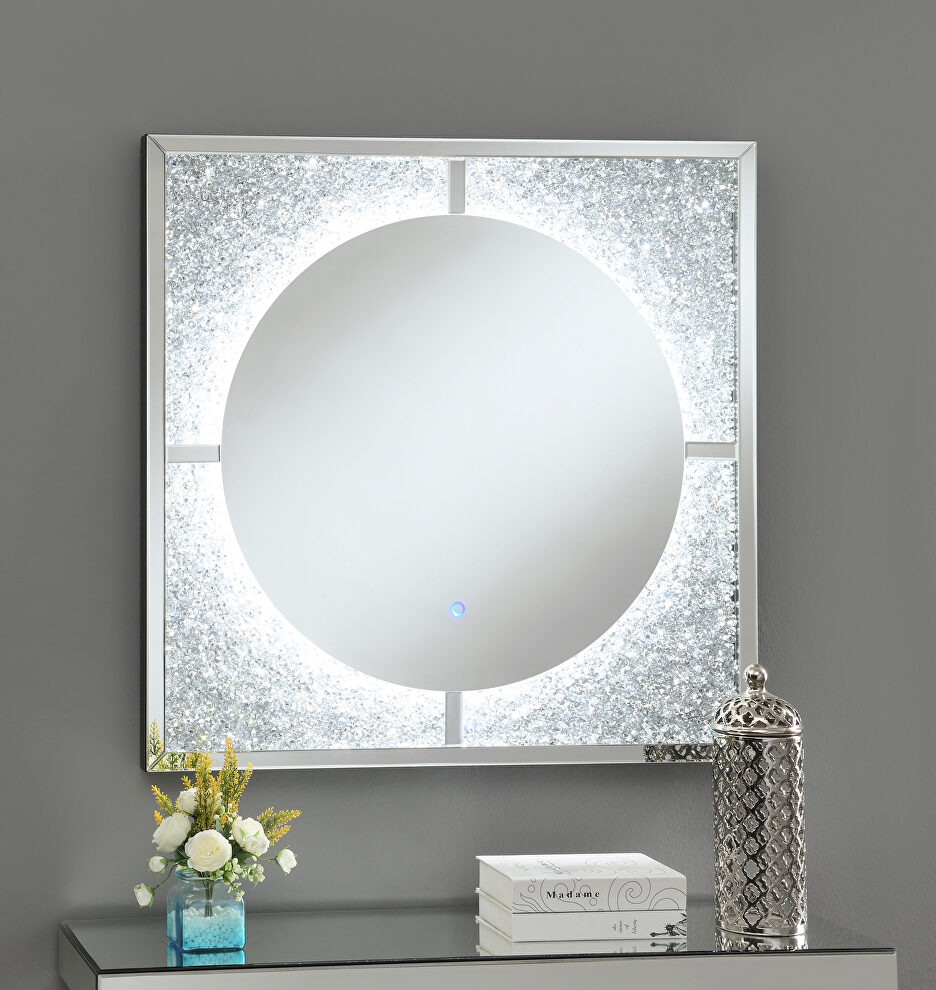 Contemporary led wall mirror by Coaster