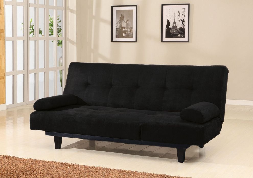 Black microfiber sleeper / sofa bed by Acme