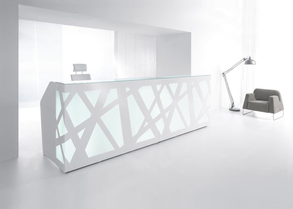 White / Glass modular office reception furniture by MDD