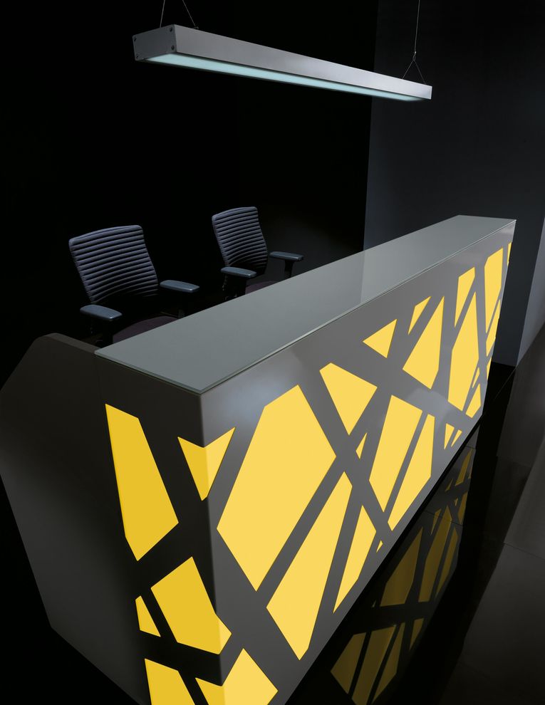 White / Glass modular office reception furniture by MDD