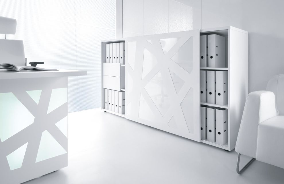 White / Glass modular office reception furniture extras by MDD