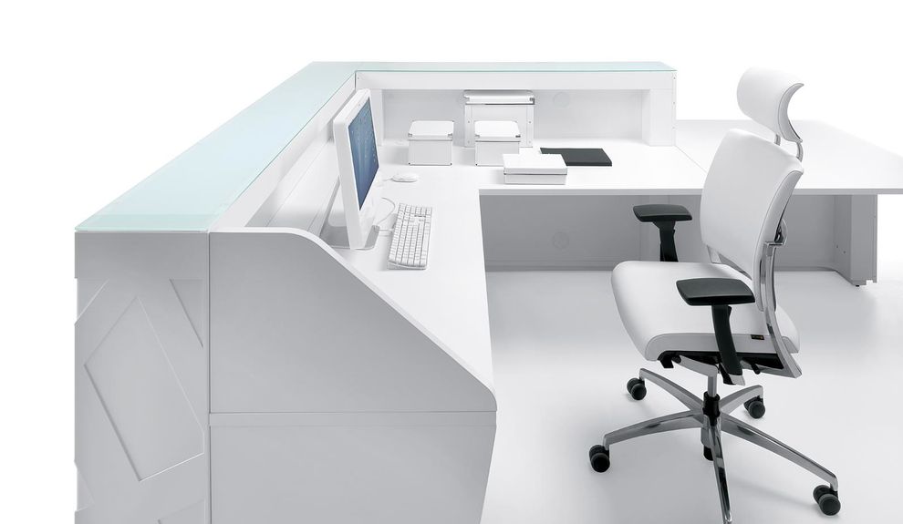 White / Glass modular office reception furniture extras by MDD