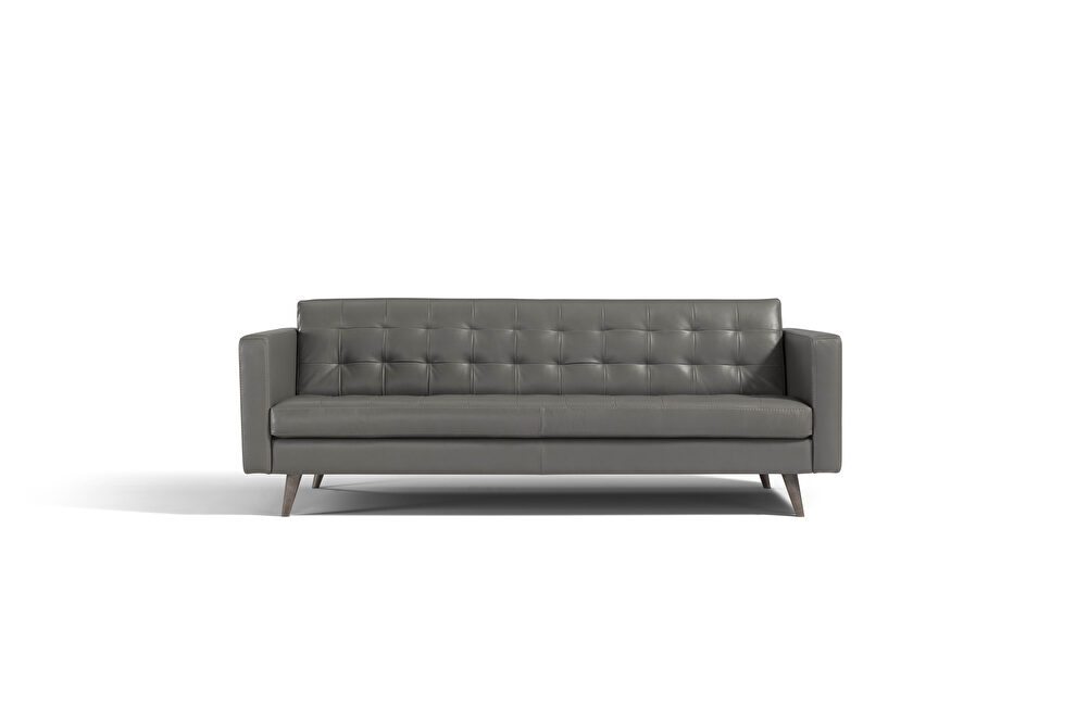 Dark gray Italian leather contemporary couch by Diven Living
