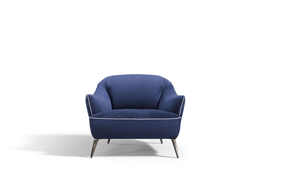 Navy blue brutus fabric exceptional chair by Diven Living