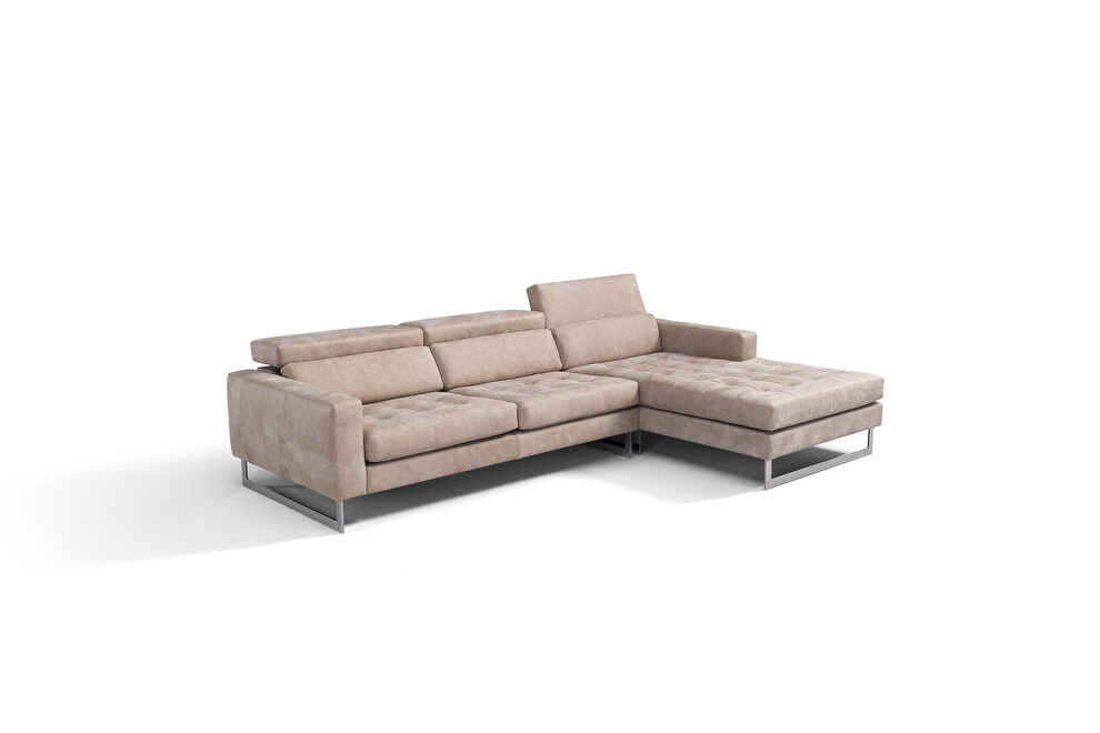 Italian leather adjustable headrests sectional by Diven Living