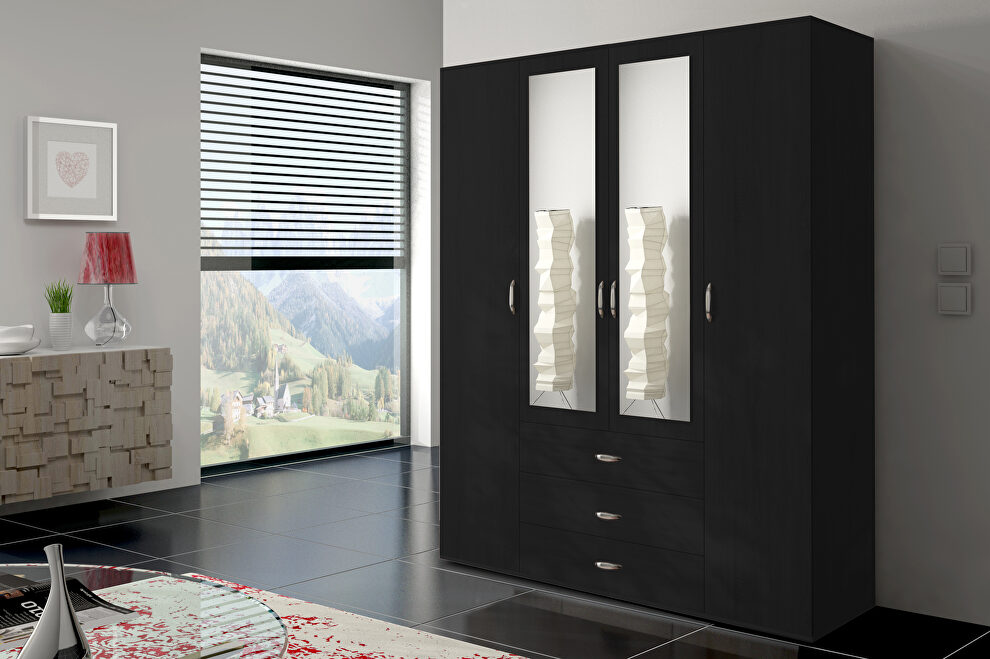 Black finish versatile wardrobe/closet by Skyler Design