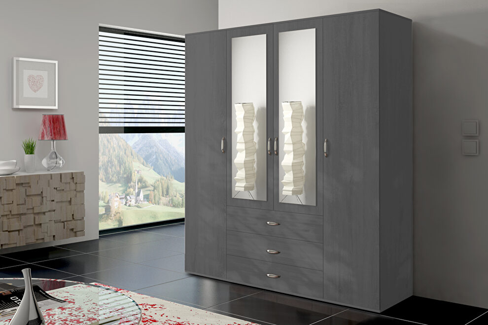 Gray finish versatile wardrobe/closet by Skyler Design