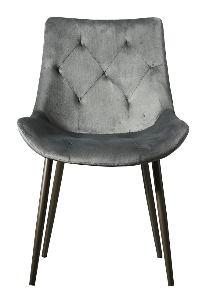 Gray stylish contemporary chairs w/ tufted backs by ESF